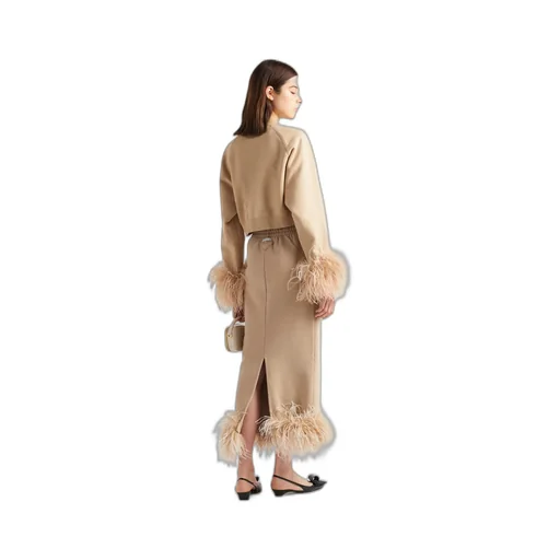 Elasticated Waistband Slit-Detailed Skirt