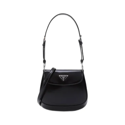 Cleo Polished Leather Mini Logo Shoulder Bag
