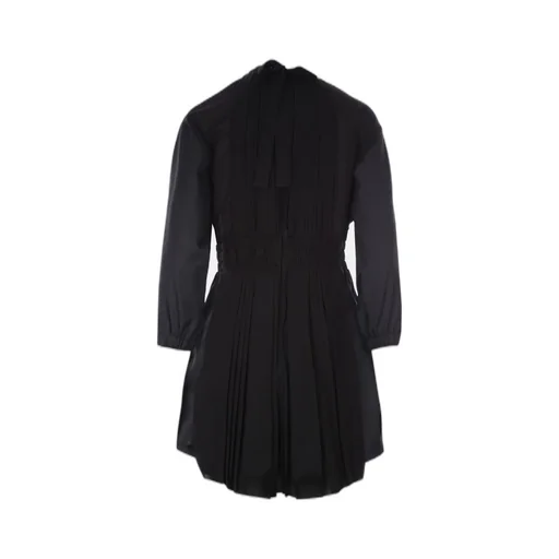 Logo Plaque Long Sleeved Pleated Playsuit