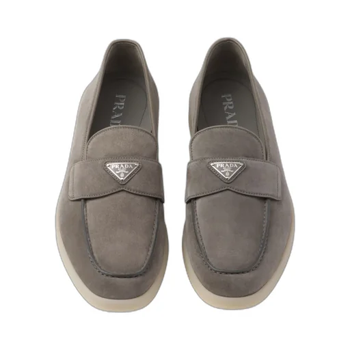 Triangle-Logo Slip On Loafers