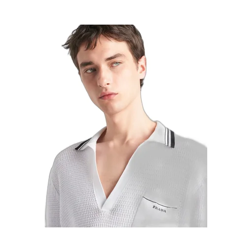 Logo Embroidered Knitted Polo Shirt