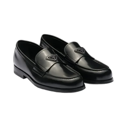 Logo Plaque Almond-Toe Loafers
