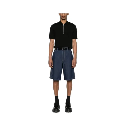 Triangle-Logo Denim Shorts