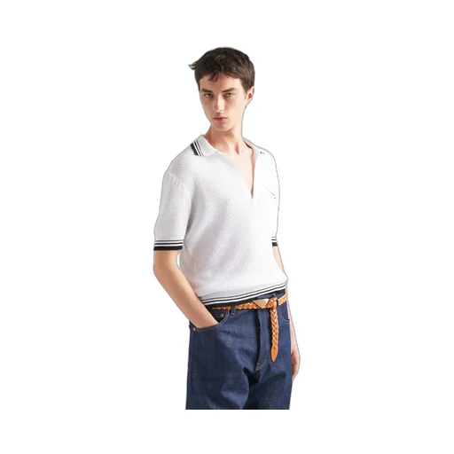 Logo Embroidered Knitted Polo Shirt