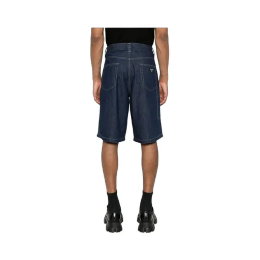 Triangle-Logo Denim Shorts