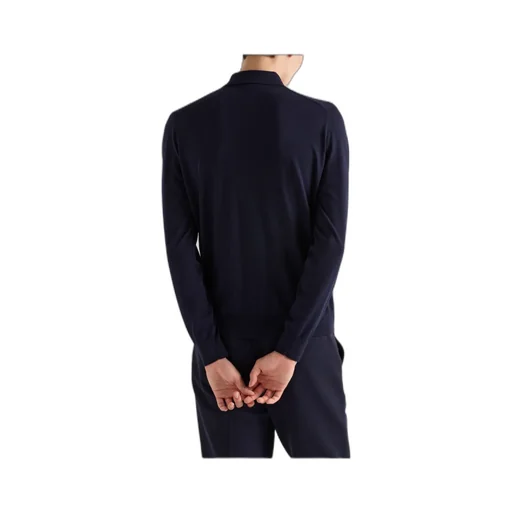 Long-Sleeved Knitted Polo Shirt