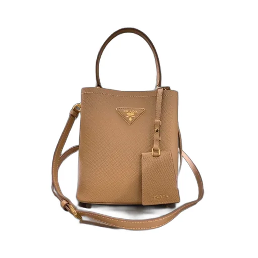 Small Saffiano Leather Prada Panier Bag
