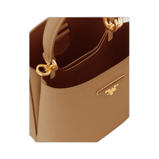 Small Saffiano Leather Prada Panier Bag