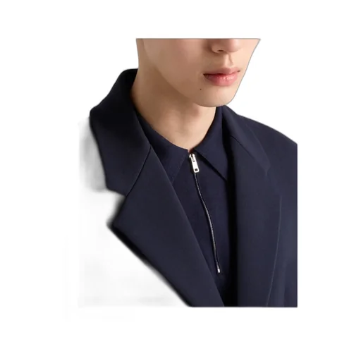 Long-Sleeved Knitted Polo Shirt