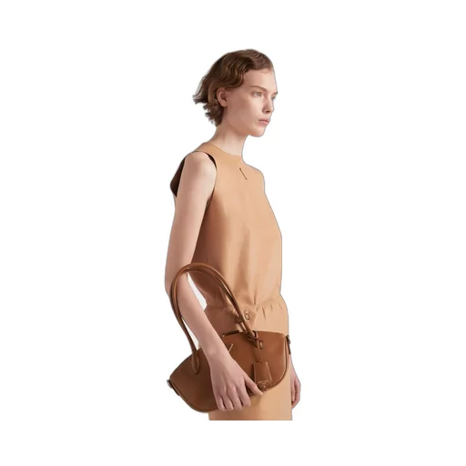 Logo Plaque Zipped Small Tote Bag