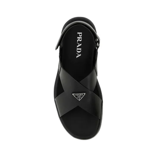 Logo Plaque Crisscross Sandals