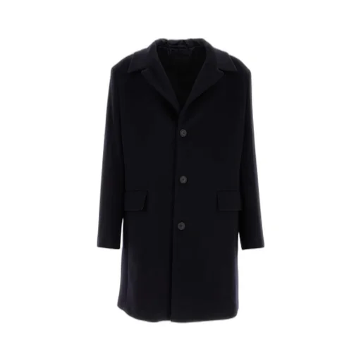 Single-Breasted Wool Blend Coat