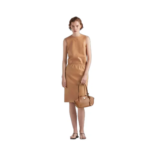 Logo Plaque Zipped Small Tote Bag