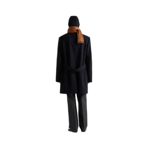 Single-Breasted Wool Blend Coat