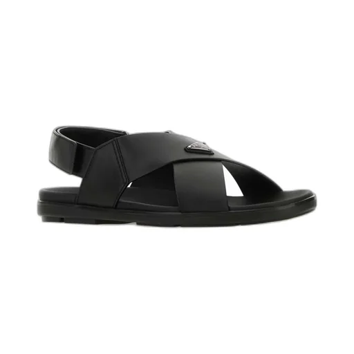 Logo Plaque Crisscross Sandals