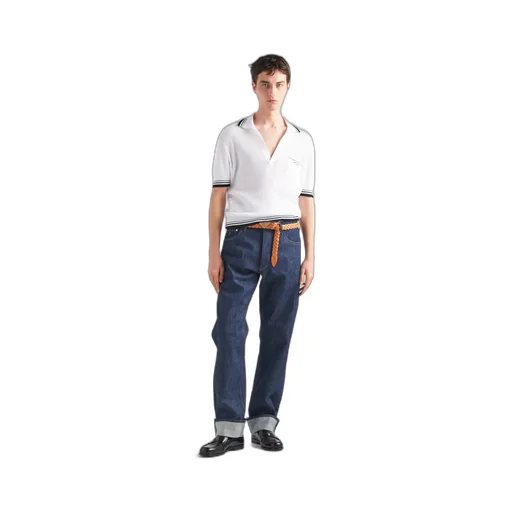 Logo Embroidered Knitted Polo Shirt