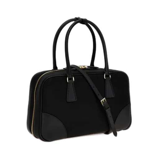 Triangle-Logo Zipped Tote Bag