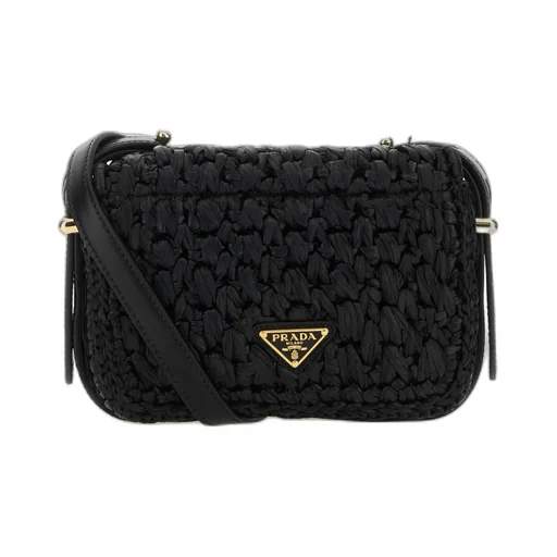 Foldover Top Woven Shoulder Bag