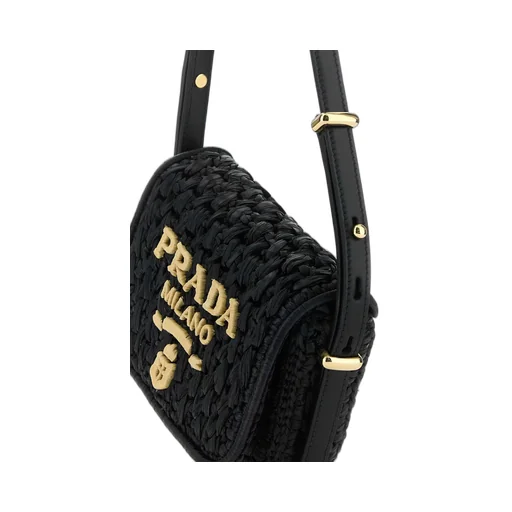 Foldover Top Woven Shoulder Bag