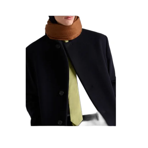 Single-Breasted Wool Blend Coat