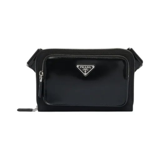 Enamel Triangle Logo Shoulder Bag