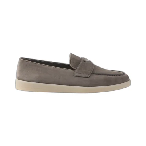 Triangle-Logo Slip On Loafers