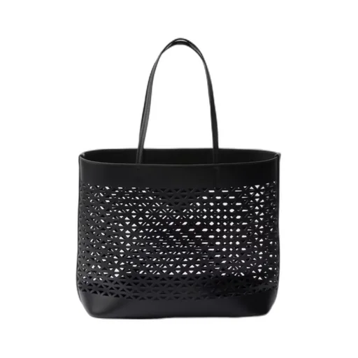 Large Perforated Leather Tote Bag