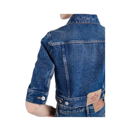 Button-Up Denim Mini Jacket