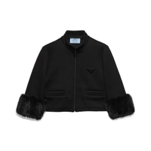 Zipped Cropped Sweatshirt