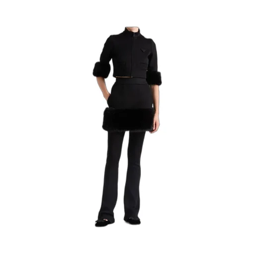 Zipped Cropped Sweatshirt