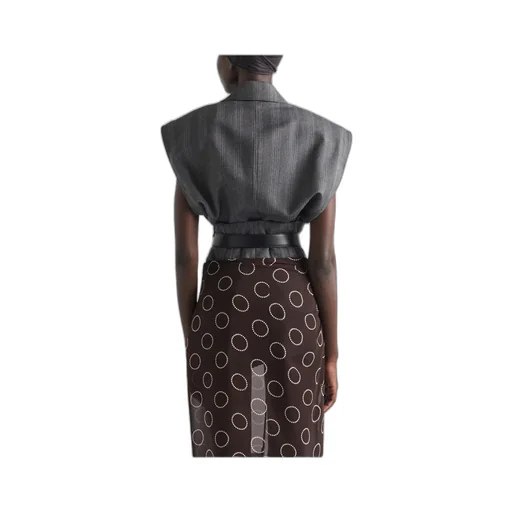 Striped Pattern Belted Vest