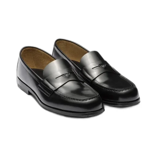 Logo-Triangle Slip-On Penny Loafers