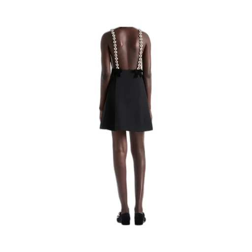 V-Neck Embellished Sleeveless Mini Dress