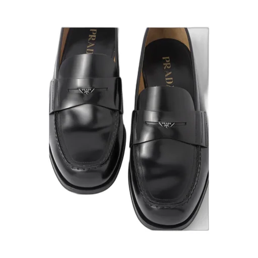 Logo-Triangle Slip-On Penny Loafers
