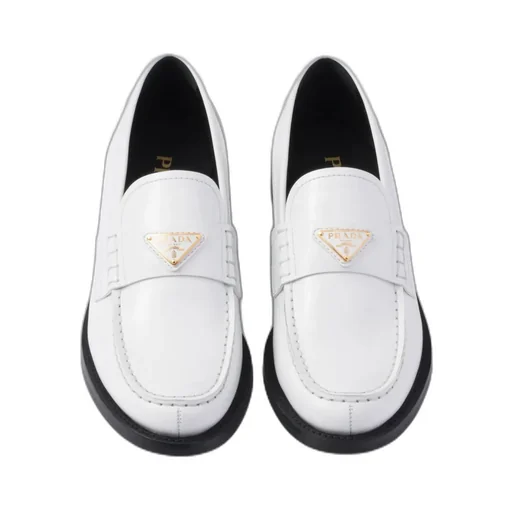 Triangle-Logo Slip-On Loafers