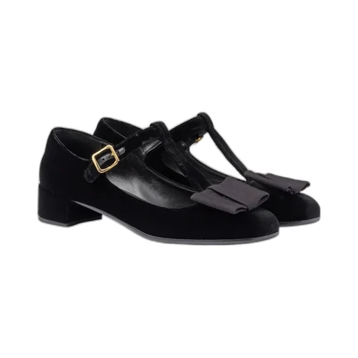 Block Heel Velvet Pumps