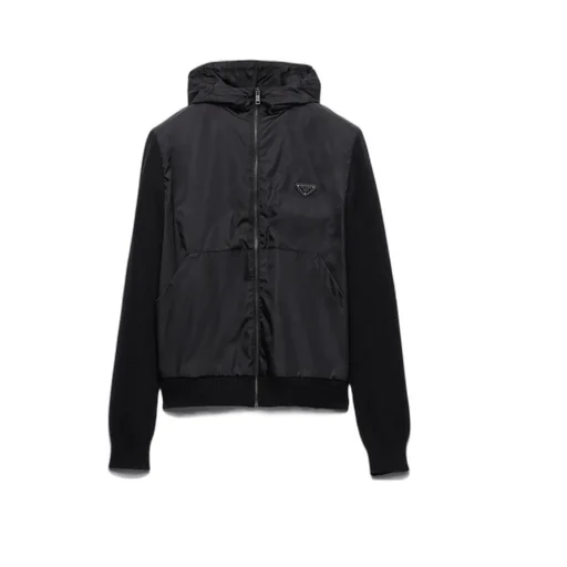 Triangle Logo Zipped Hooded Jacket