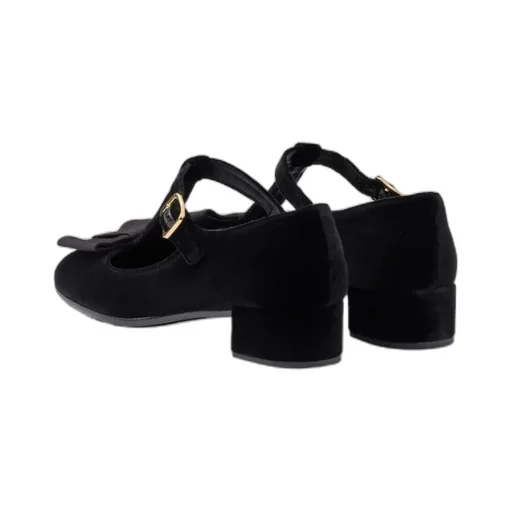 Block Heel Velvet Pumps