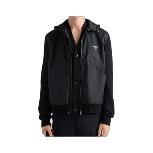 Triangle Logo Zipped Hooded Jacket