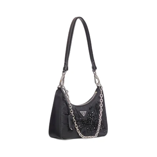 Embellished Zipped Shoulder Bag
