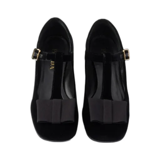 Block Heel Velvet Pumps