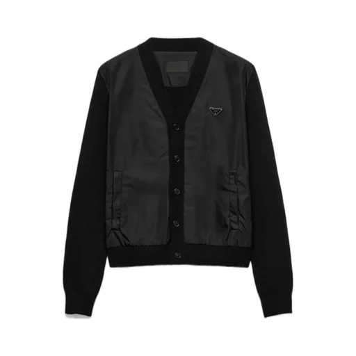 Panelled Button-Up Cardigan