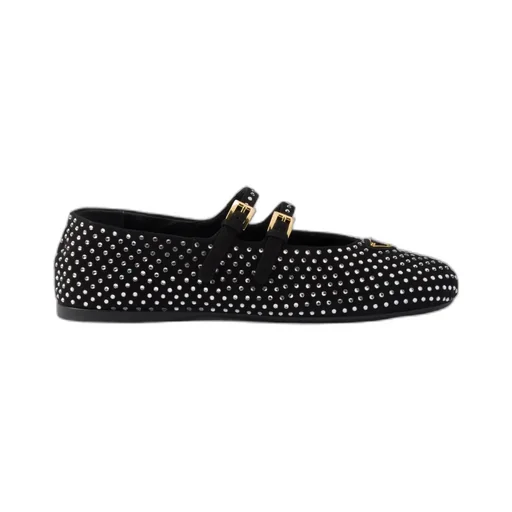 Embellished Buckle Fastened Ballerina Shoes