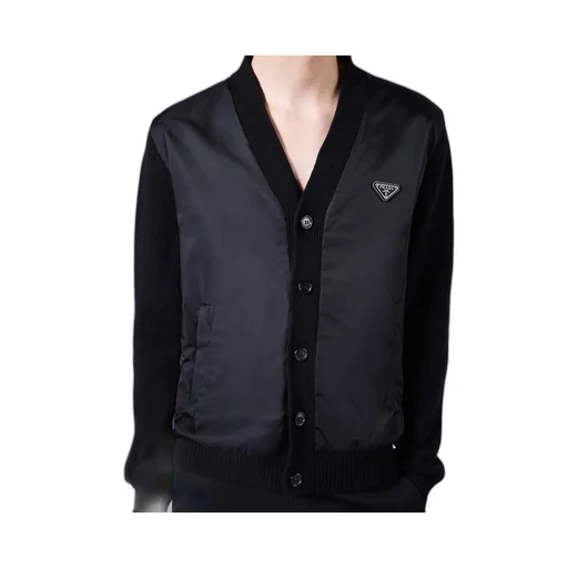 Panelled Button-Up Cardigan