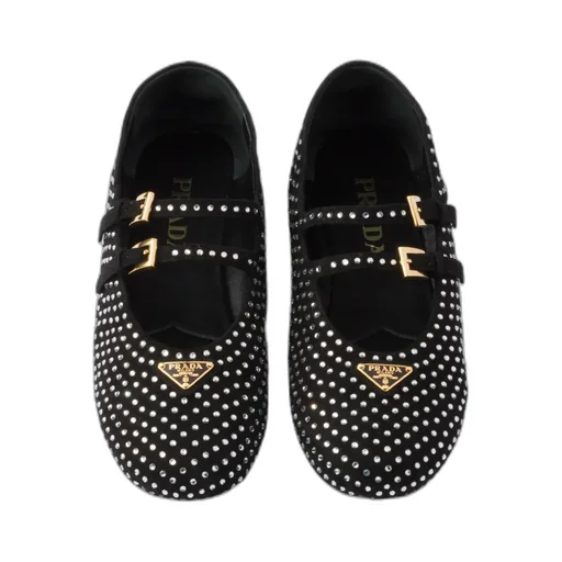 Embellished Buckle Fastened Ballerina Shoes