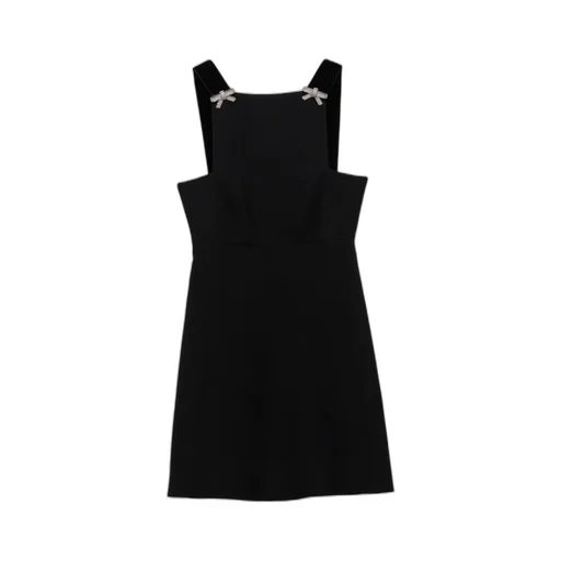 Bow Detailed Cady Mini Dress