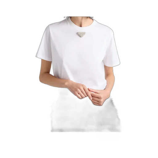 Jersey T-Shirt With Embroidered Triangle