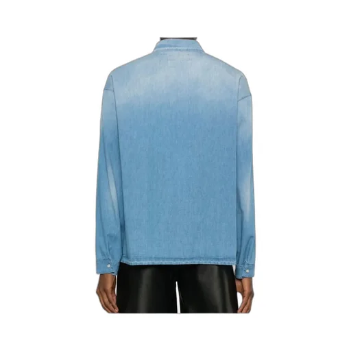 Long-Sleeved Button-Up Denim Shirt