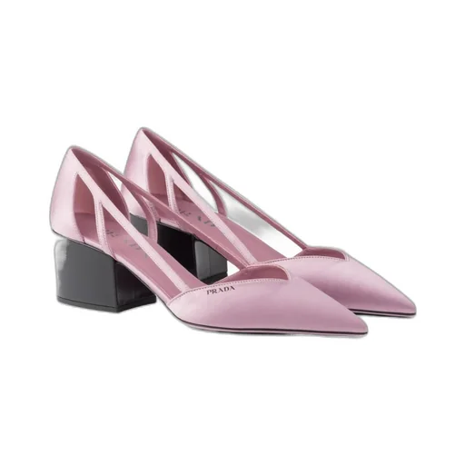 Logo Printed Pointed Toe Slingback Pumps