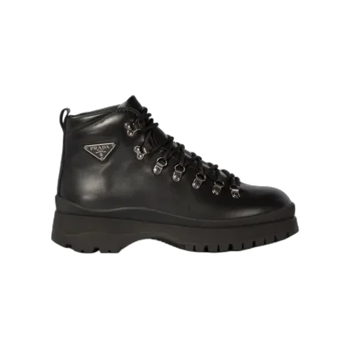 Logo Plaque Lace-Up Boots